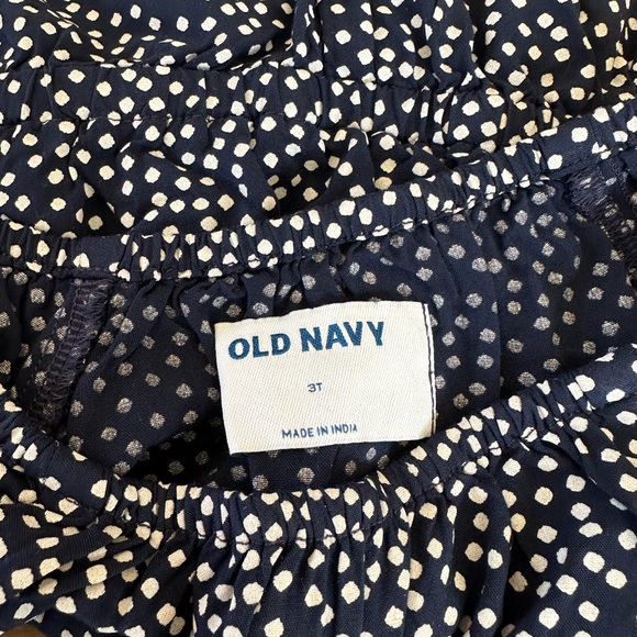 Old Navy yellow dress, navy romper, with cream sweater, all are size 3T - Picture 7 of 14